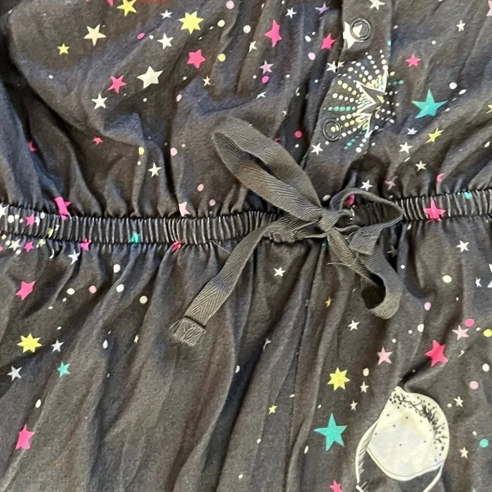 Justice girls one piece starry night pajamas girl Sz 16/18P hood